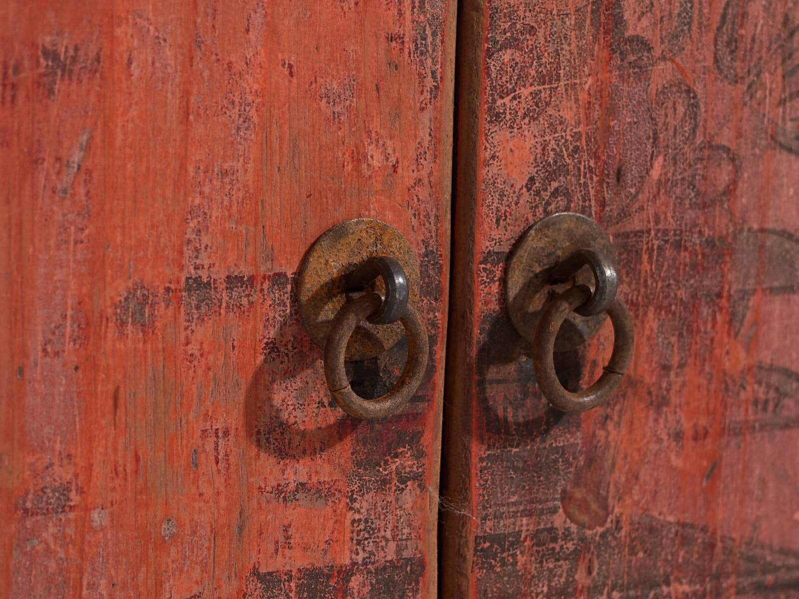 Meuble TV ancien à patine rouge (c.1900) #22