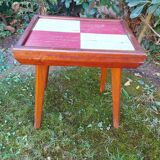 Table vintage en bois pieds compas