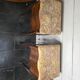 Pair of Louis XV style curved bedside tables in marquetry