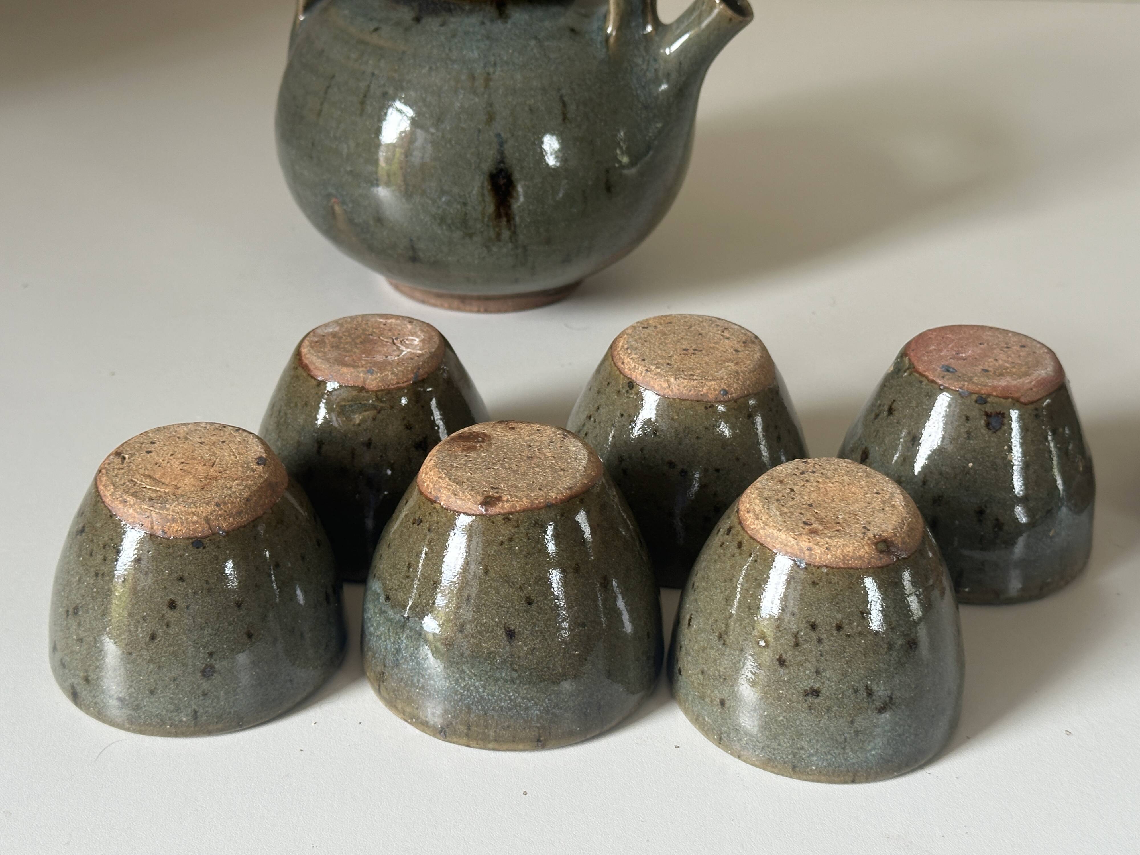 Vintage Gustave Tiffoche ceramic tea set from the 60s