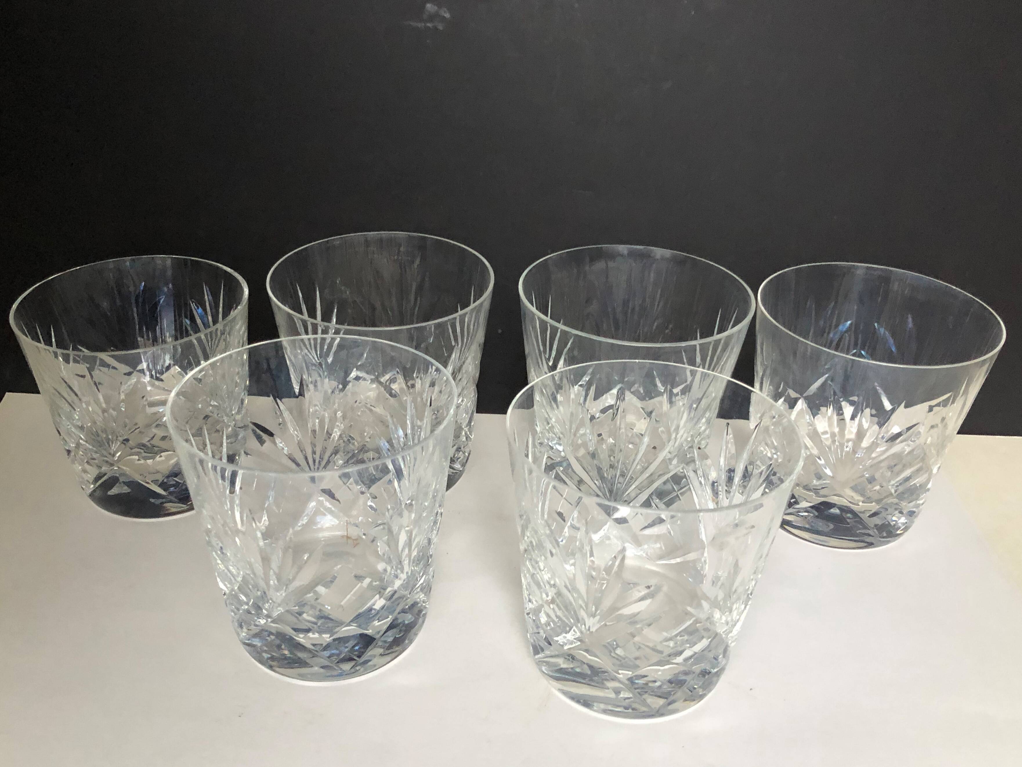 6 Whisky glasses in cut crystal of Saint Louis chantilly model