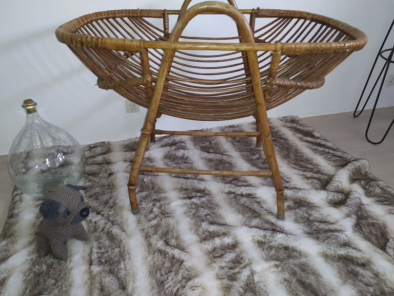 Vintage rattan cradle