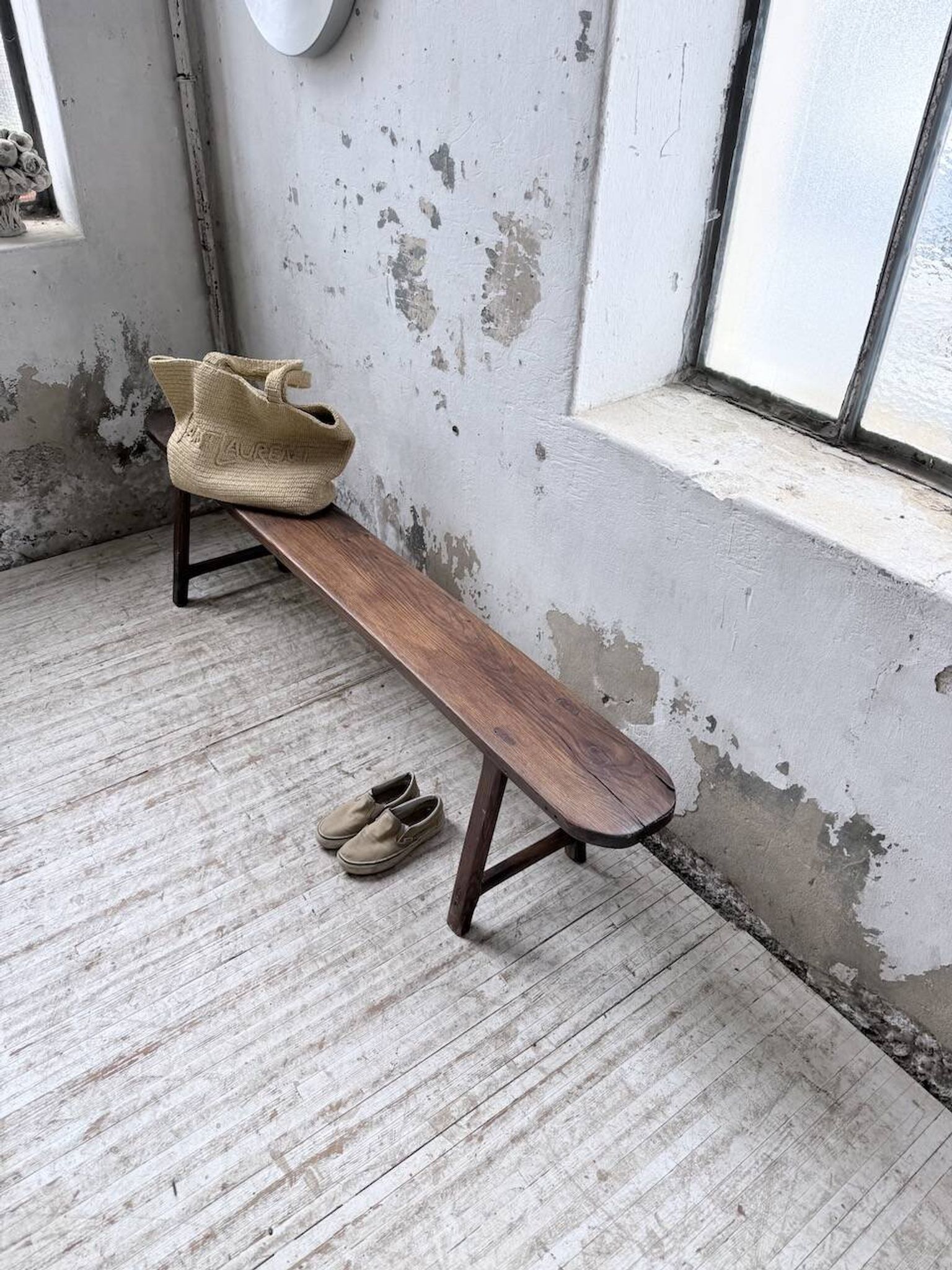 Banc de ferme chêne 1950