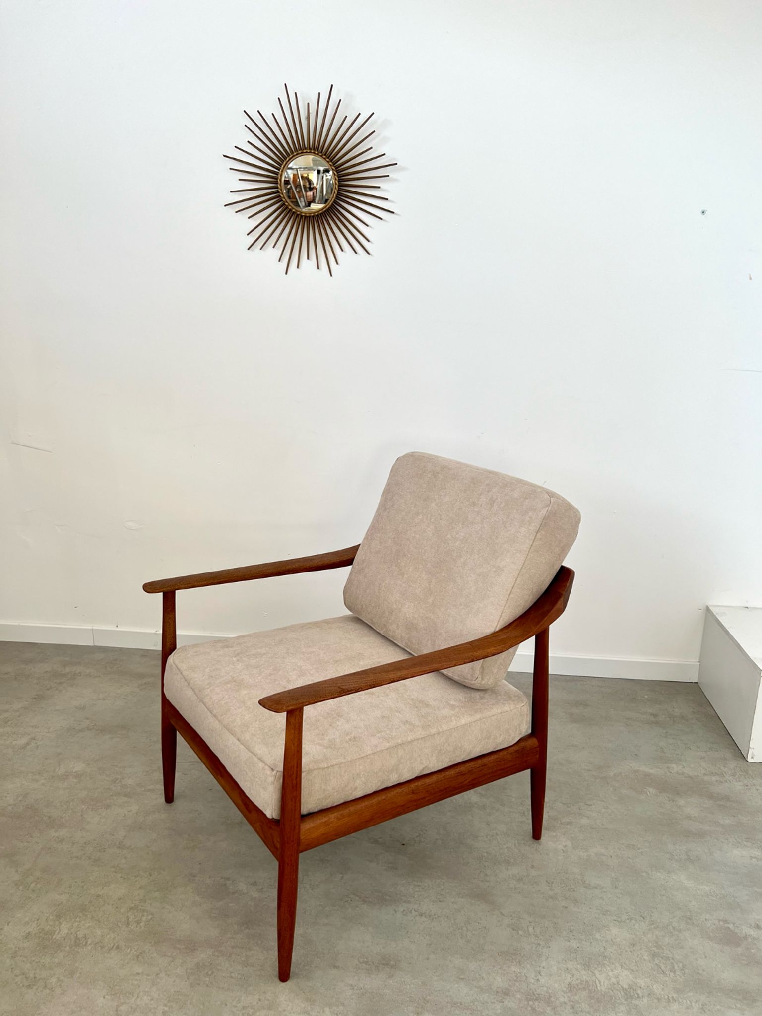Old vintage teak armchair design Walter Knoll for Knoll Antimott Germany 1960s