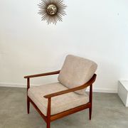 Old vintage teak armchair design Walter Knoll for Knoll Antimott Germany 1960s