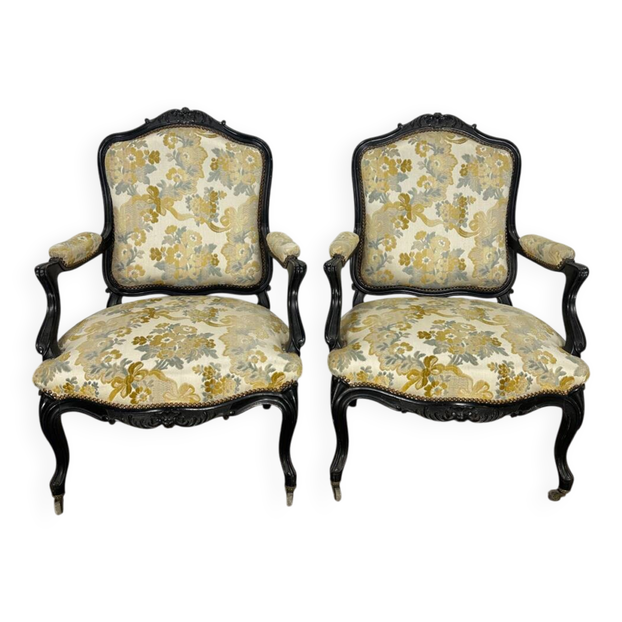 Paire de Fauteuils Cabriolets Louis XV