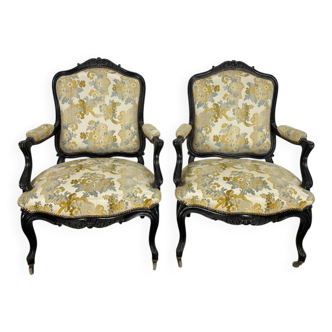 Pair of Louis XV Cabriolet Armchairs