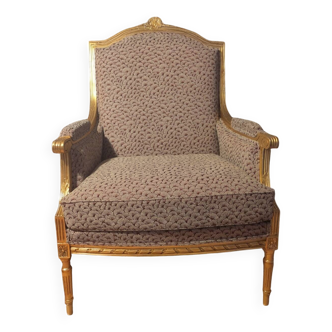 Louis XVI style gilded armchair