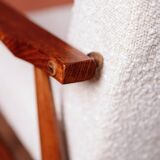 Vintage Lounge Chair White Bouclè Mid Century Design