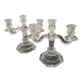 Pair of crystal candelabra, signed Baccarrat