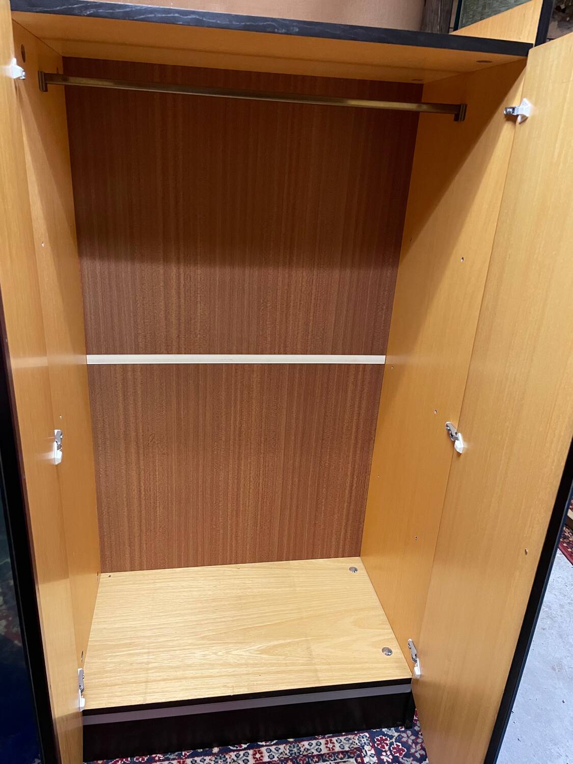 Vintage blue mirror wardrobe from the 70s.