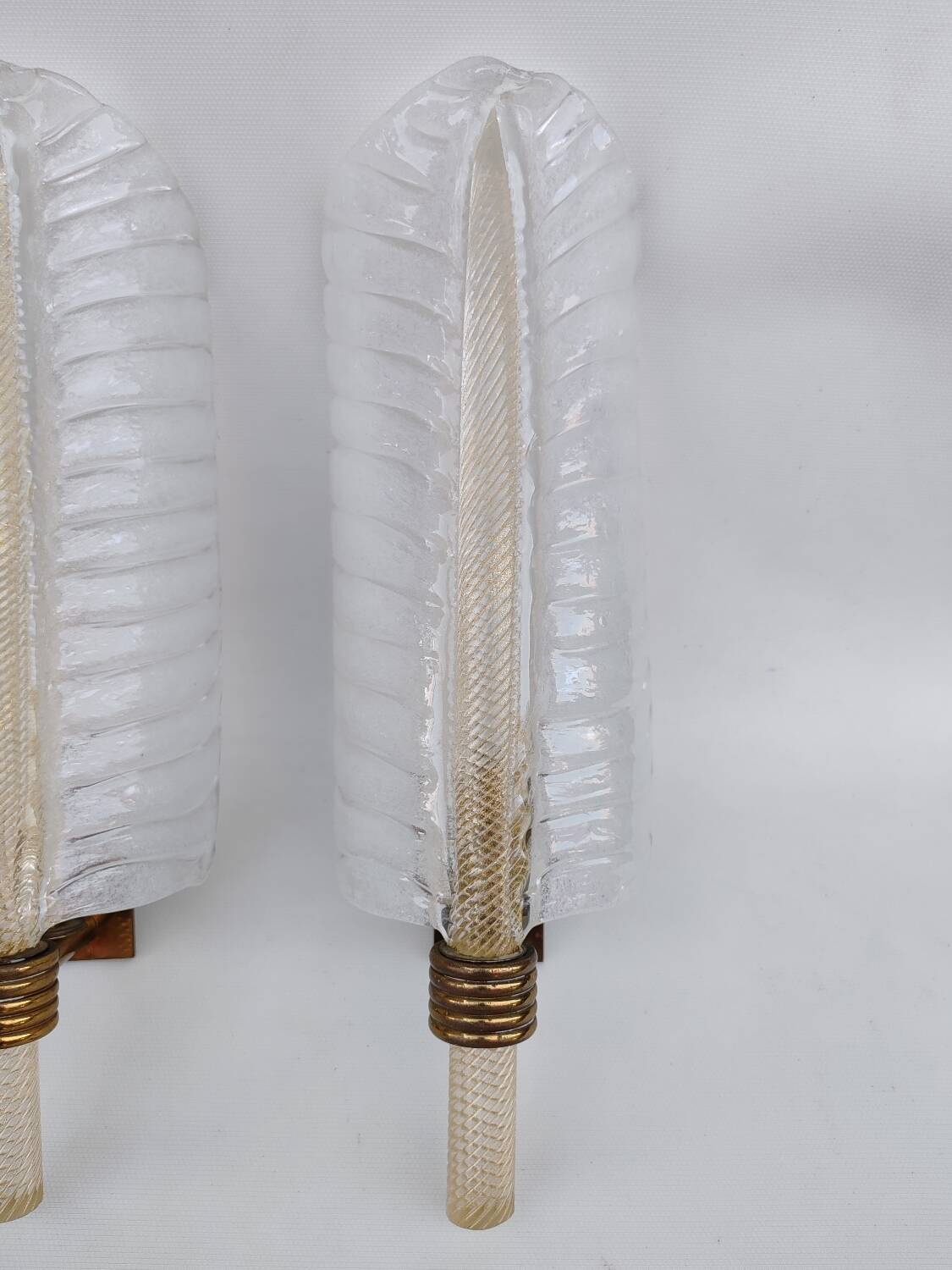 Pair of Murano glass wall sconces by Barovier and Toso.