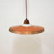 Copper milk glass & teak hanging lamp Bernt Karlby for Lyfa