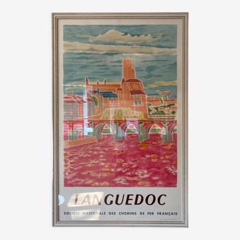 1955 languedoc travel poster