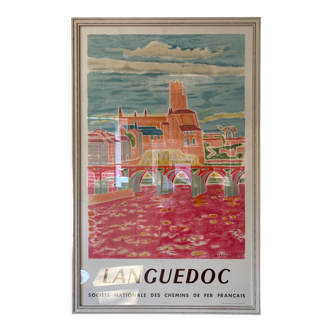 Affiche de voyage du Languedoc 1955