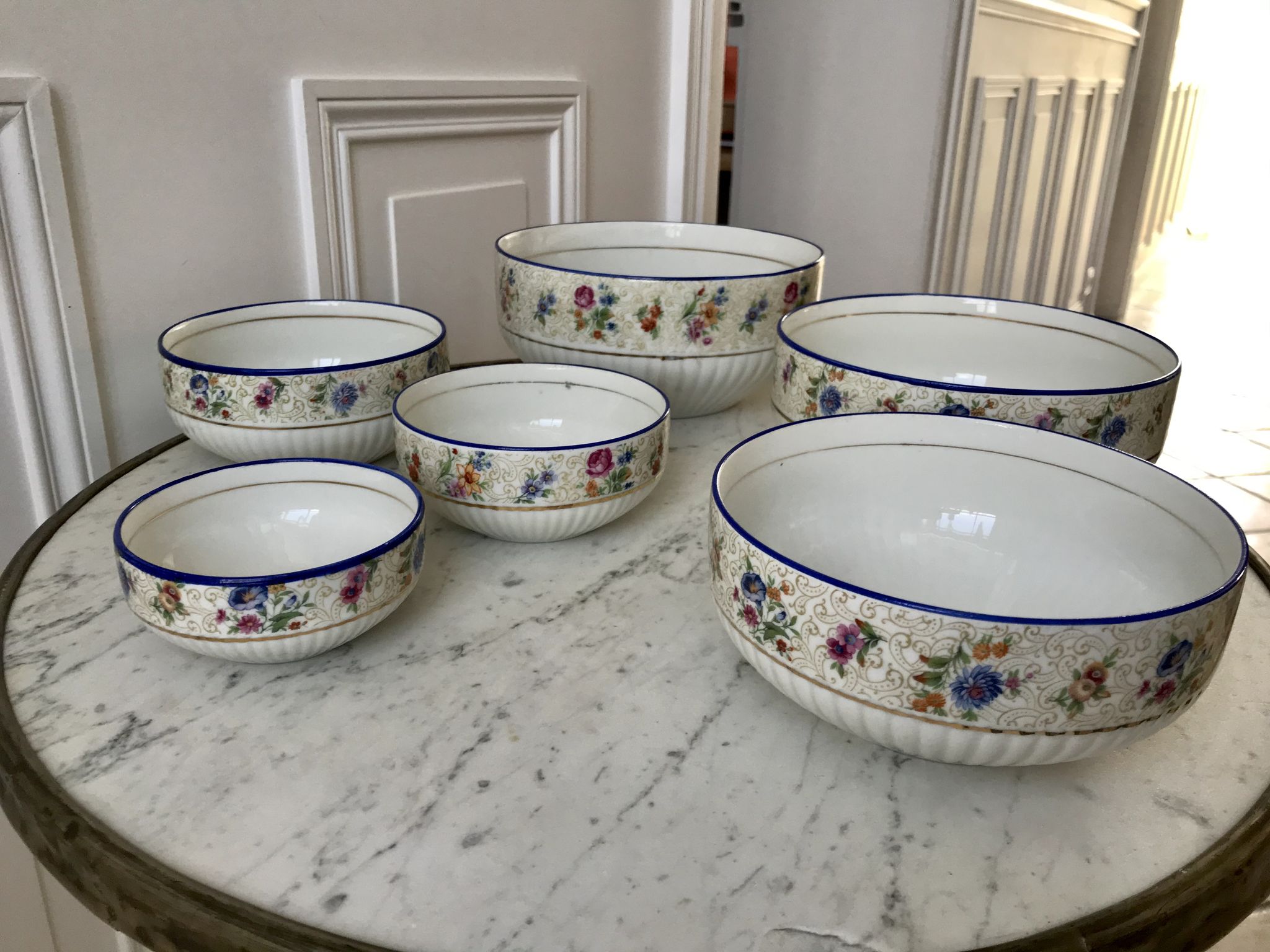 Salad bowls trundle porcelain limoges 50s