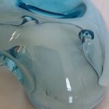 Murano turquoise blue glass trilobed empty pocket ashtray
