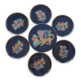 Set of 6 Japanese coasters in a cylindrical box