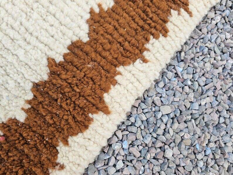 Handmade Beni Ouraine hallway rug, size 75 x 300 cm