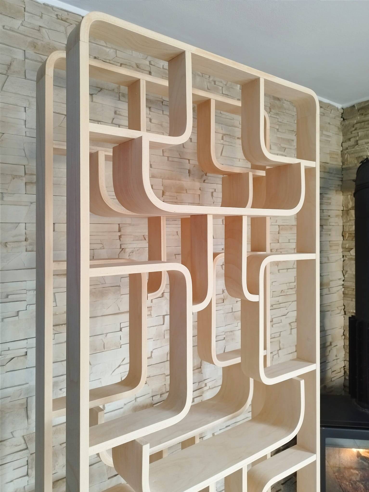 Mid-Century Czech Wall or Room Divider by Ludvik Volak for Drevopodnik Holesov, 1960s, Set of 2