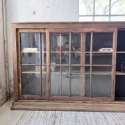 XXL industrial sideboard with glass doors