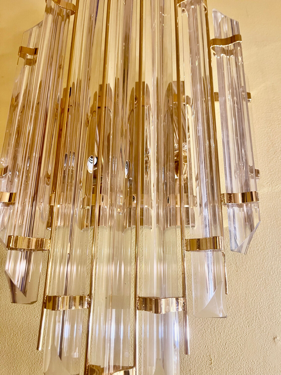 Venini wall light with 9 iridescent blades, model XXL, Italy 1980.