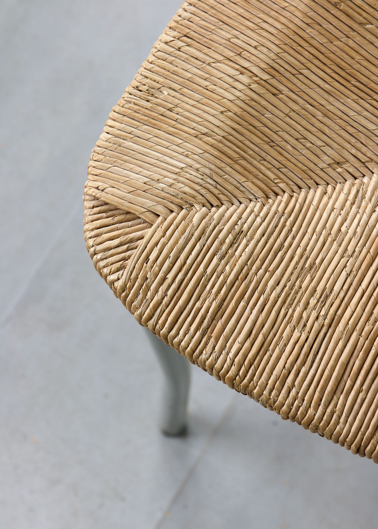 Vintage italian straw and metal chair