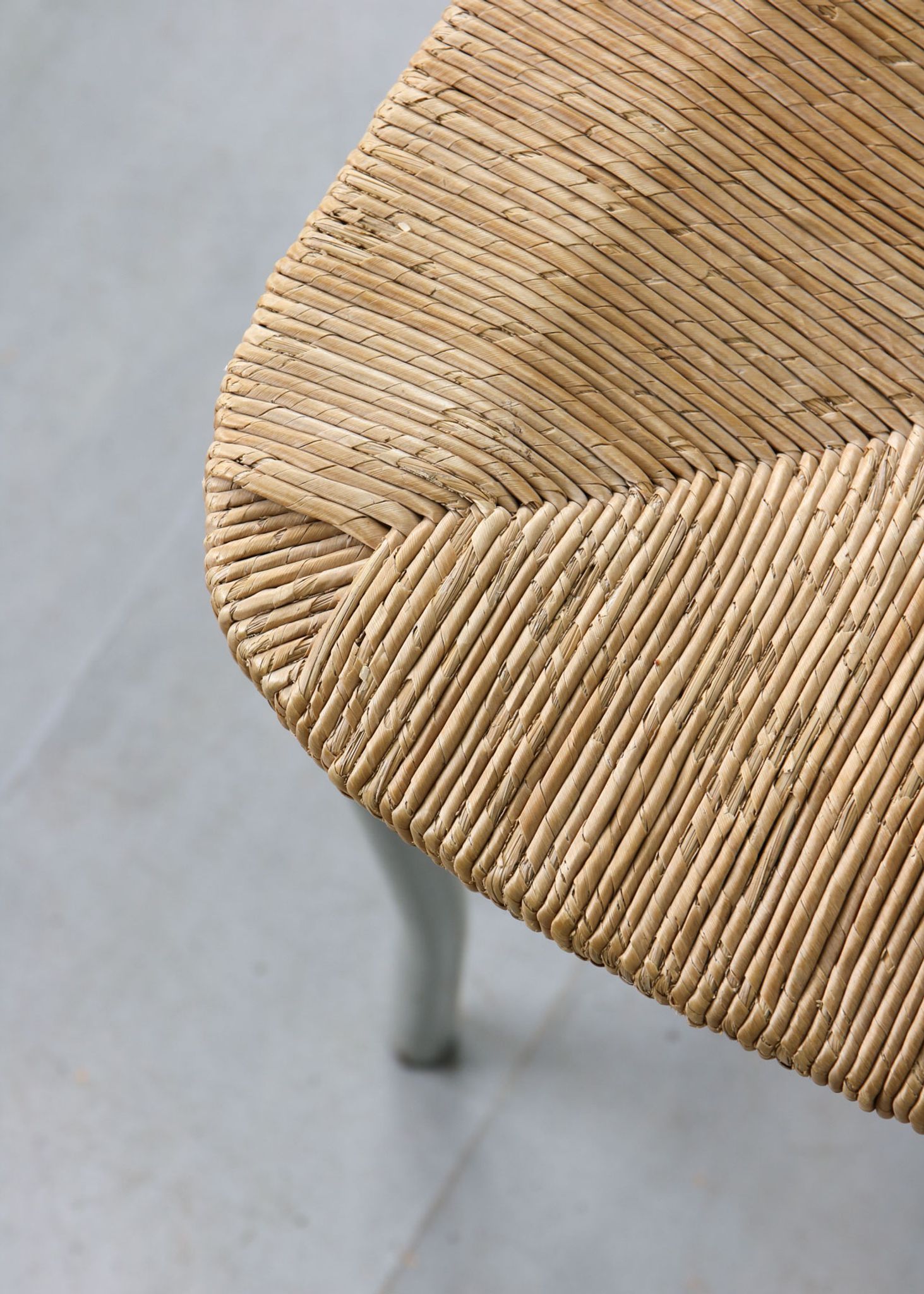 Vintage italian straw and metal chair