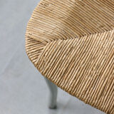 Chaise italienne vintage en paille et métal