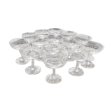 14 antique champagne glasses