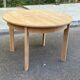 Table ronde extensible scandinave en bois clair décapé rallonge intégrée 19