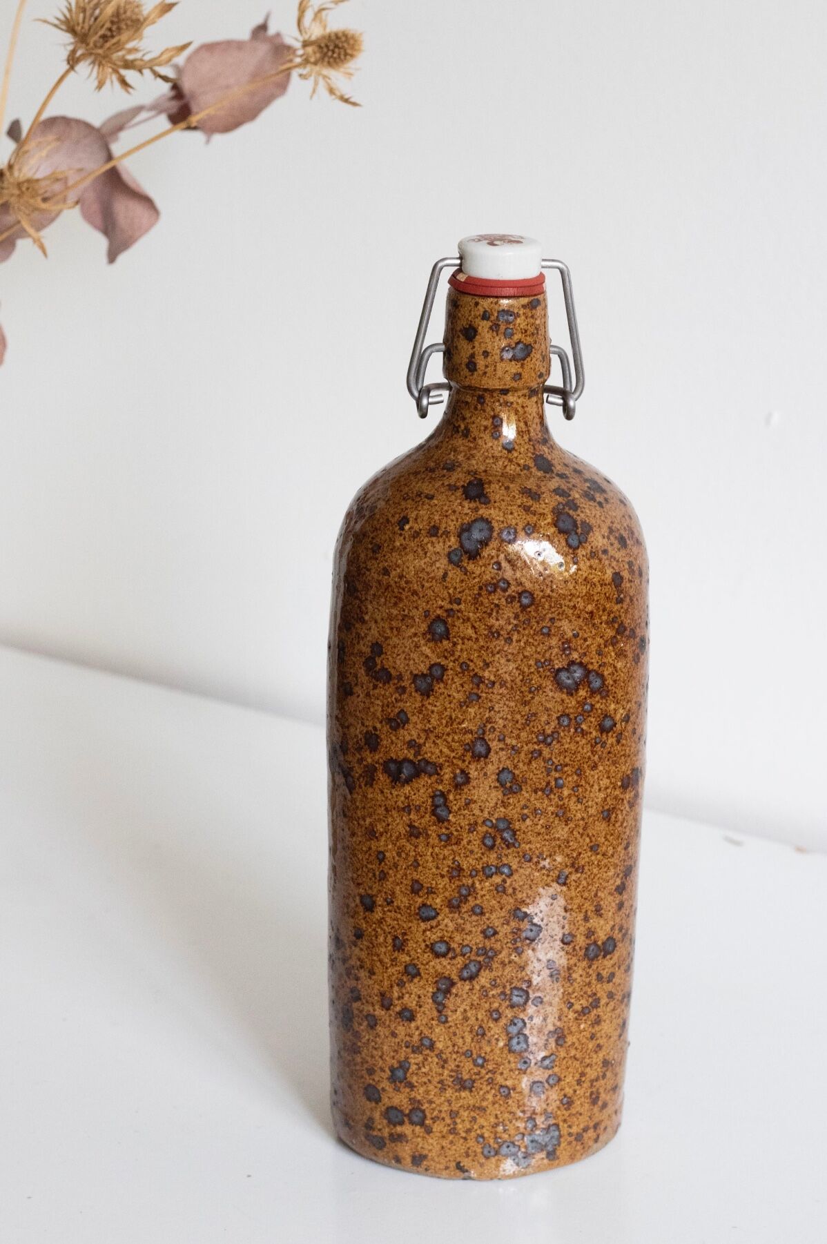 Pyrite stoneware bottle