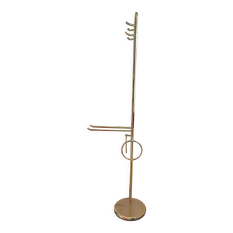 Italian towel rack in gilded metal from the 70s