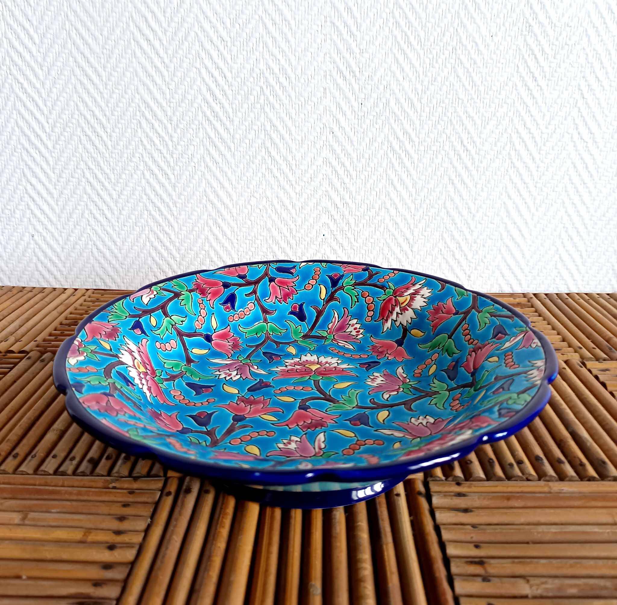 Longwy art deco enamel cup 28 cm