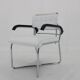 Fauteuil réglable chromé Bauhaus restauré des années 1940 en cuir blanc, Tchécoslovaquie
