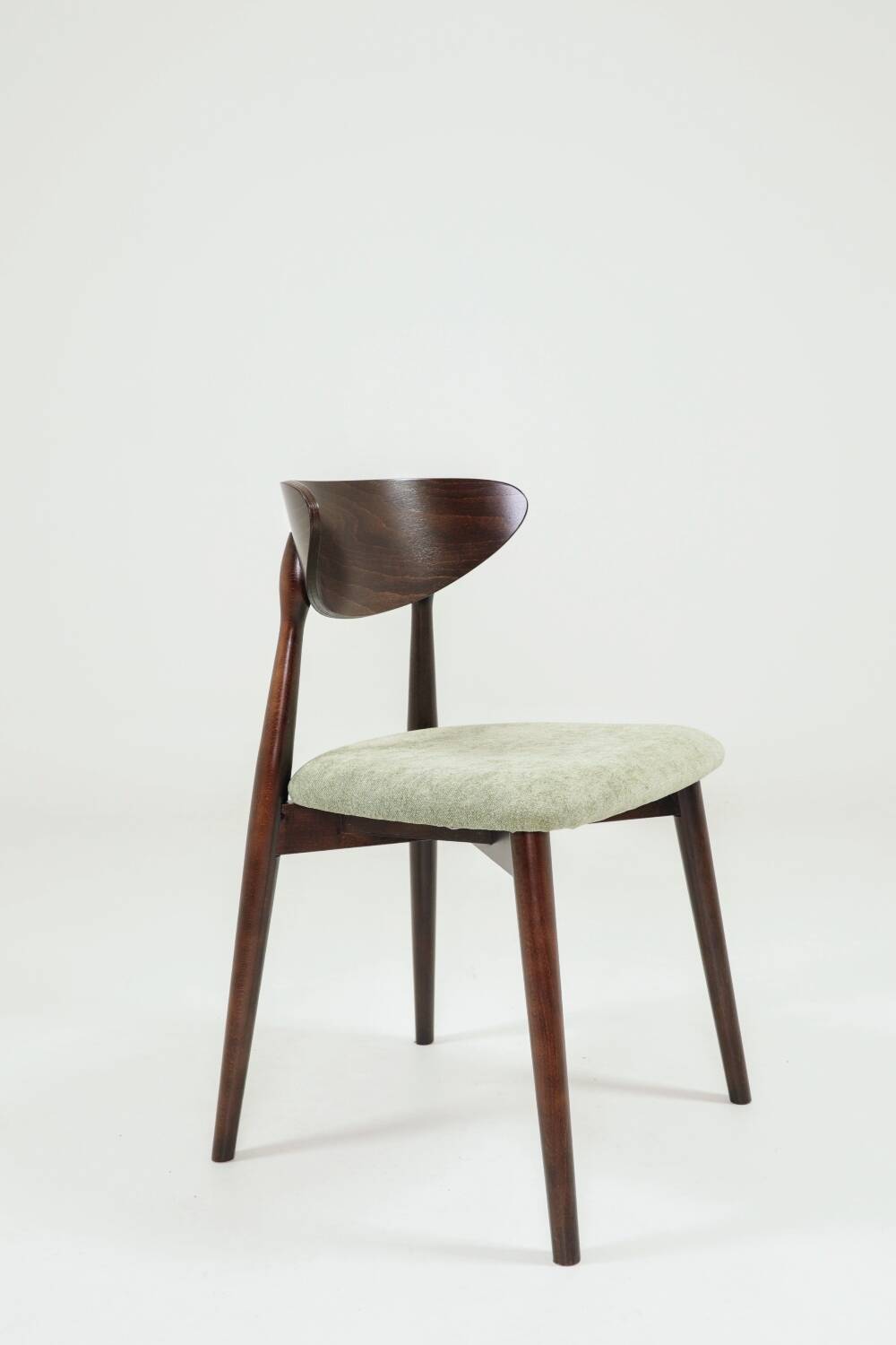Modern set of 4 dining chairs, sage fabric