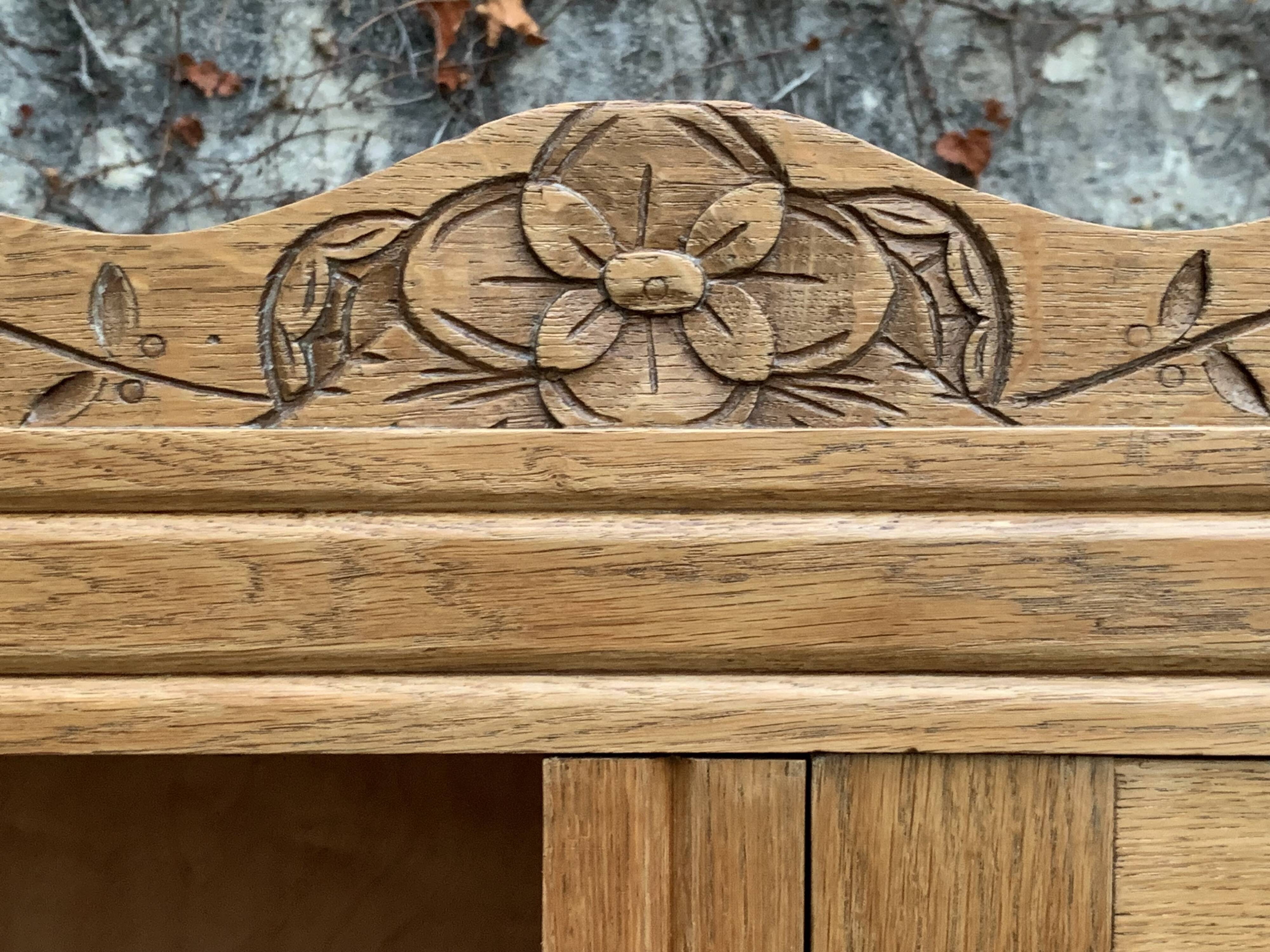 Parisian art deco hotel wardrobe in solid raw oak 1930