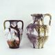 2 vases West Germany - décor arbres et grues du Japon - Marei Keramik - vintage années 60