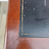 Black leather desk with extensions