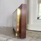 Modernist West German Glass and Brass Wood Clock 1960