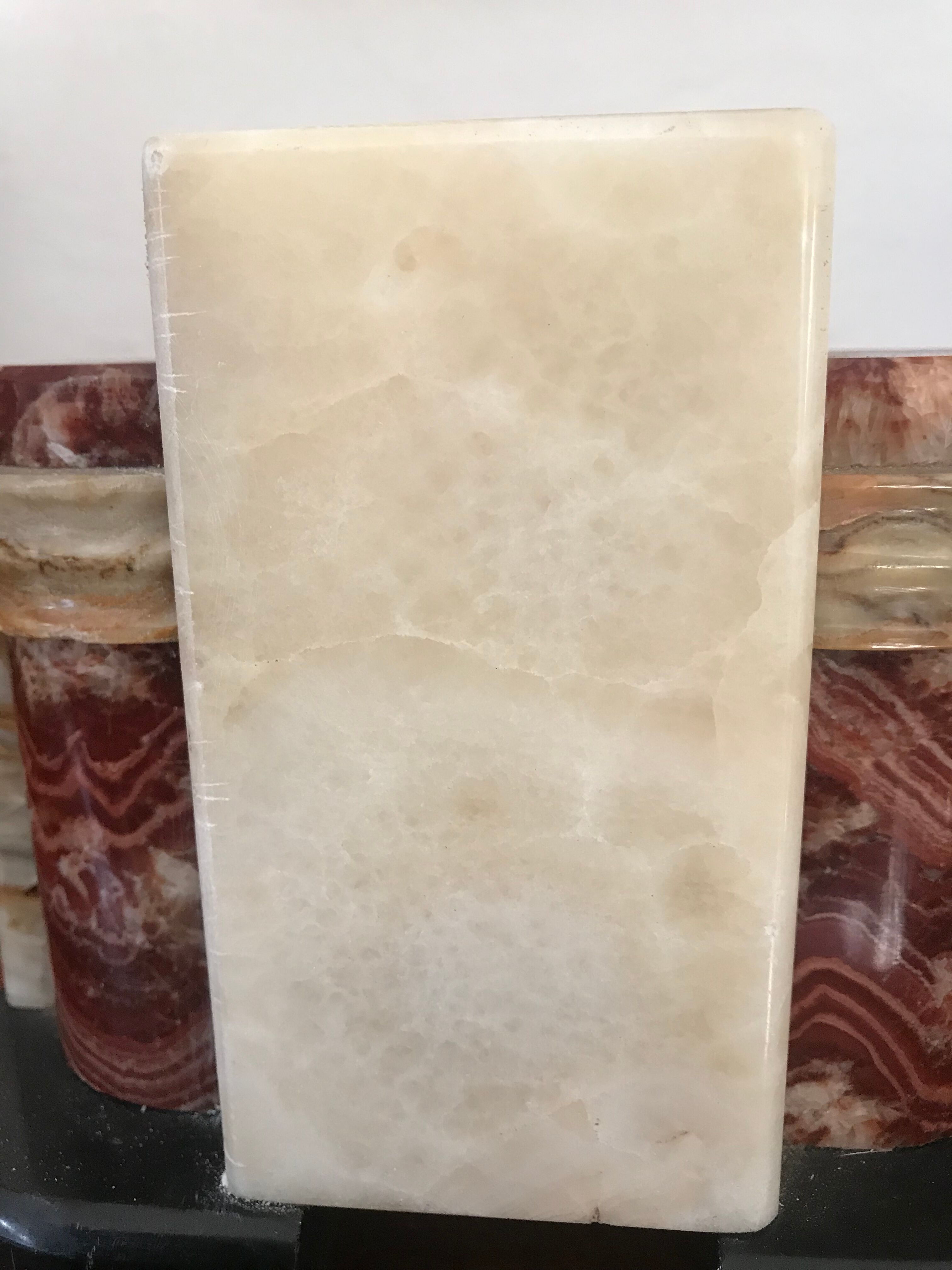 Pair of Art Deco marble book clamts