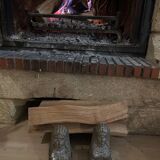 Old pair of slotted andirons