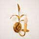 Gold leaf metal flower wall sconce, 1970s-1980s, Hollywood Regency Masca