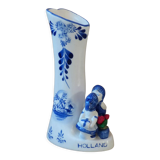 Vintage Small Porcelain Vase Delf Blue and White Heart Shape