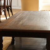 Carved solid oak coffee table