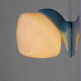 Large mid-century modern pale blue bathroom sconce from Ifö, Sweden