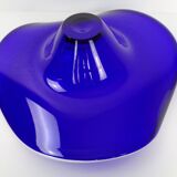Large blue glass bowl, Czechoslovakia, 1960s