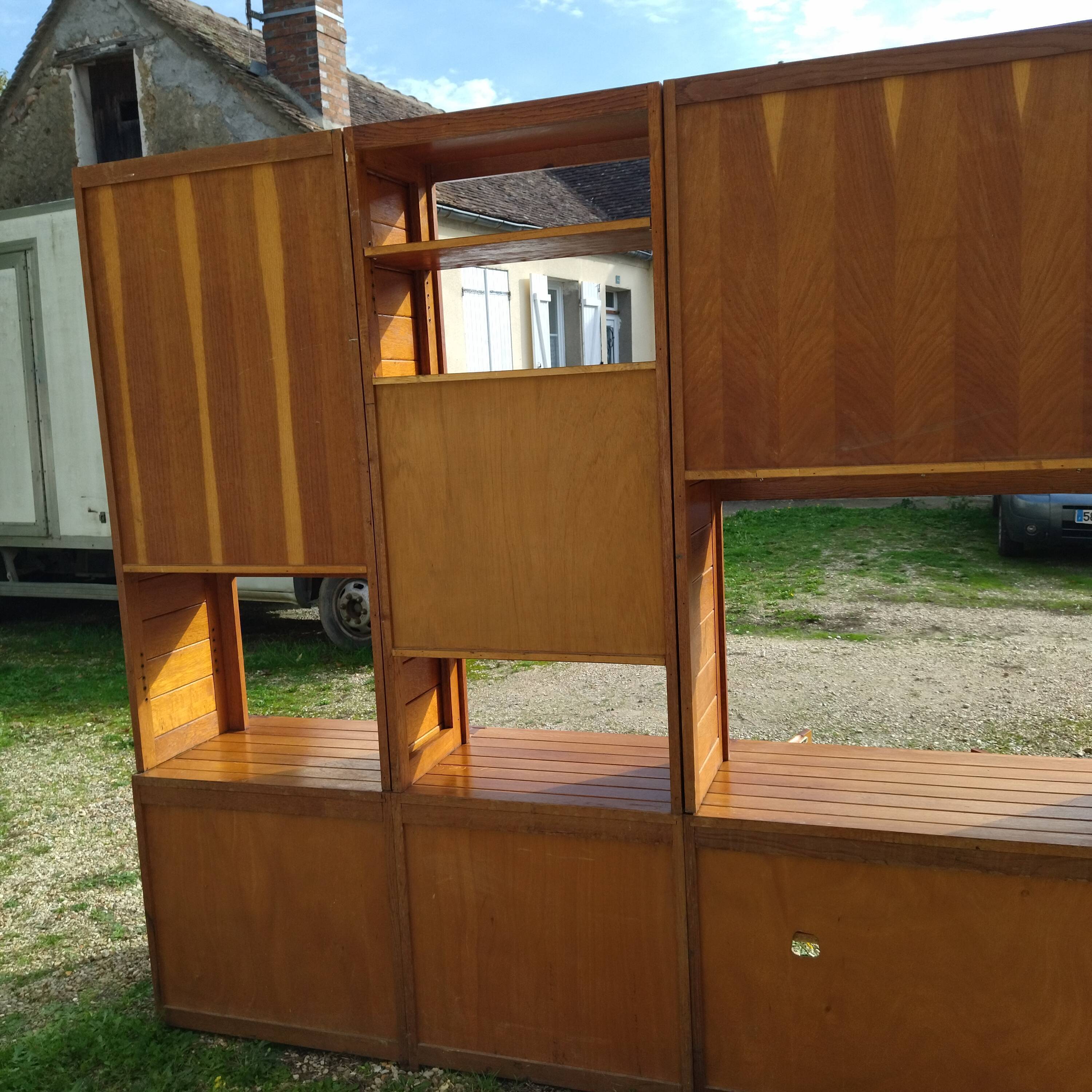 buffet living dresser 70s elm deco chalet Maison Regain