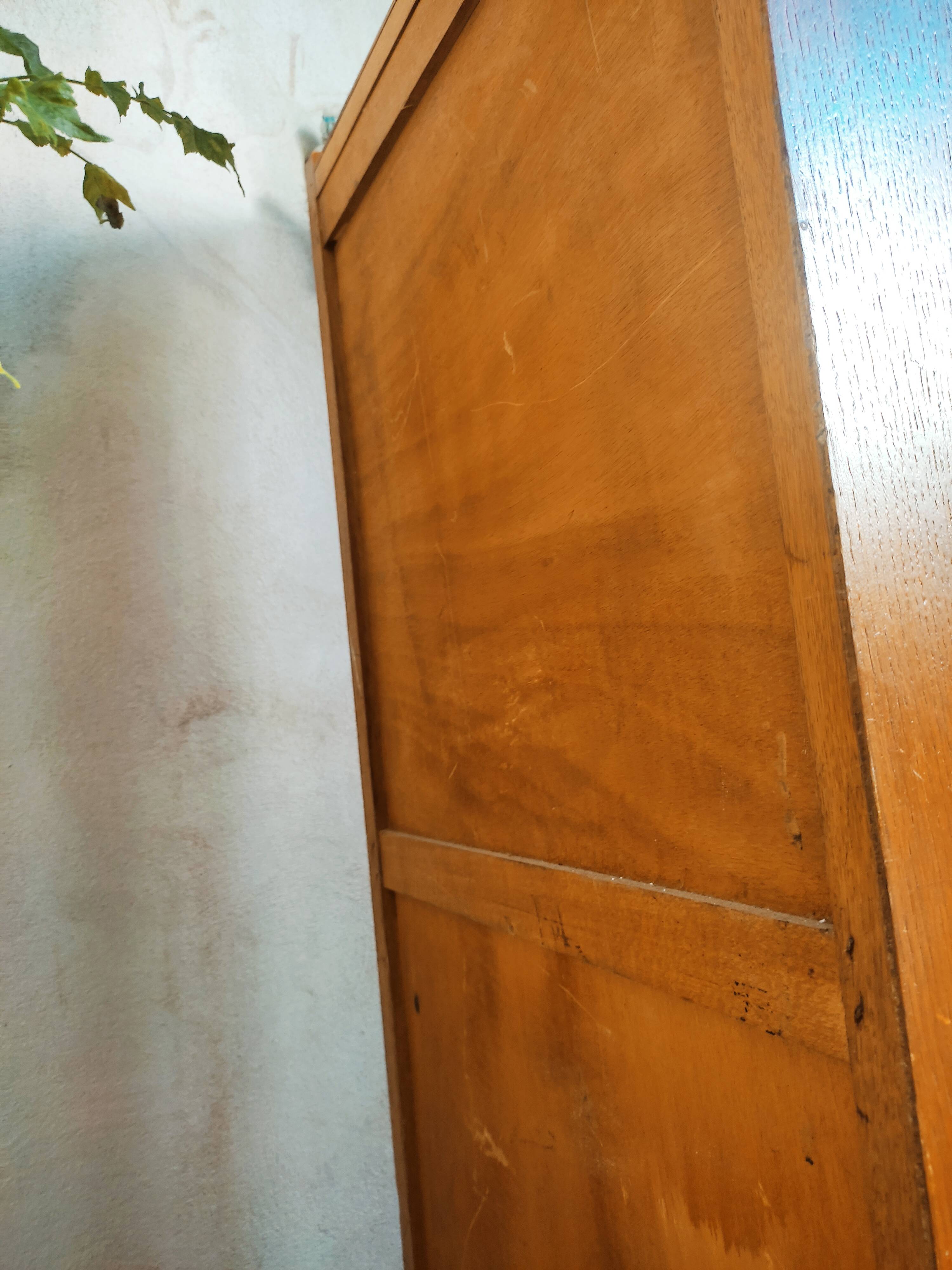 Rattan and wood rag cabinet