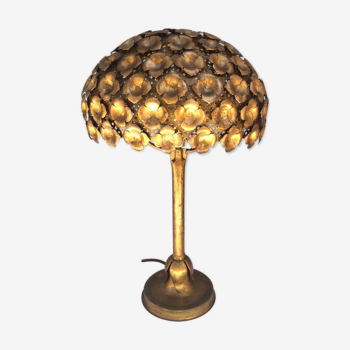 Golden metal lamp, 60s
